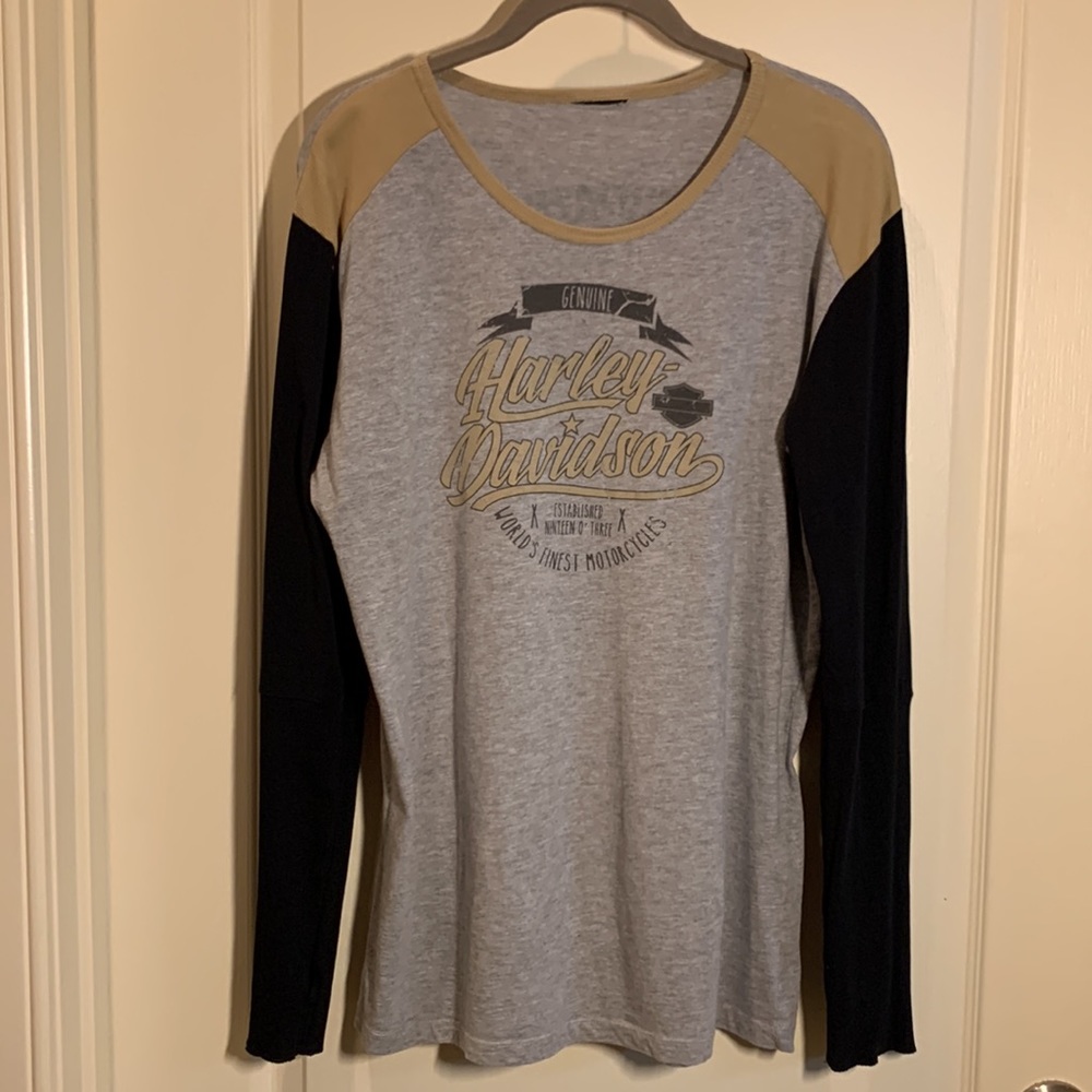 Harley Davidson Long Sleeve Thumb Hole Biker Shirt